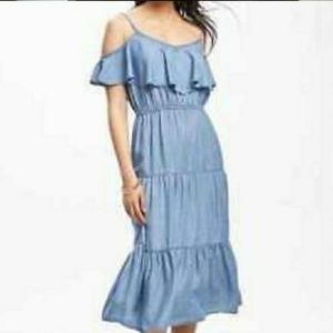 Old Navy Chambray Ruffled Dress